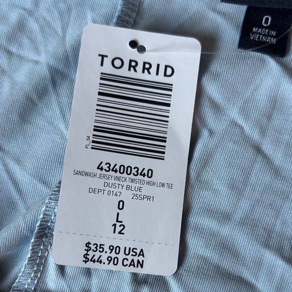 torrid Light Blue Wrap-Front V-Neck Top - Picture 3 of 3